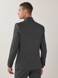 Gris de charbon de bois - Skinny Fit (Skinny Fit) - Veste de costume à deux boutons