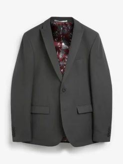 Gris de charbon de bois - Skinny Fit (Skinny Fit) - Veste de costume à deux boutons