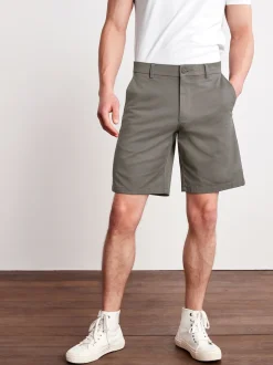 Gris de charbon de bois - Coupe ample - Short chino stretch