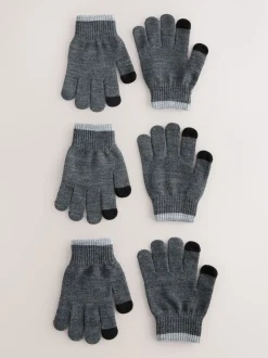 Gris de charbon de bois - Magic Gants 3 paquets (3-16ans)