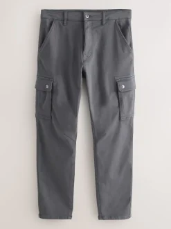 Gris de charbon de bois - Pantalon cargo coupe ajustée Motionflex stretch