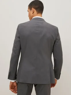 Gris de charbon de bois - Slim Fit (Slim Fit) - Veste de costume à deux boutons