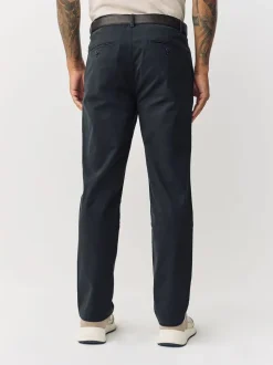 Gris de charbon de bois - Pantalon chino plissé doux au toucher ceinturé