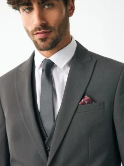 Gris de charbon de bois - Ajustement régulier - Veste de costume à deux boutons