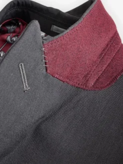 Gris de charbon de bois - Ajustement régulier - Veste de costume à deux boutons