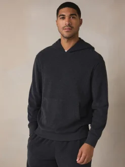 Gris de charbon de bois - Ensemble pyjama en éponge à capuche