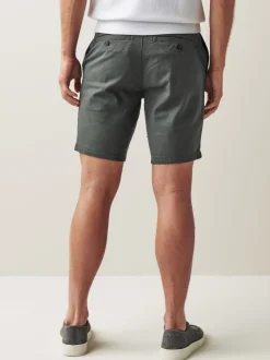 Gris de charbon de bois - Ajustement droit - Short chino stretch