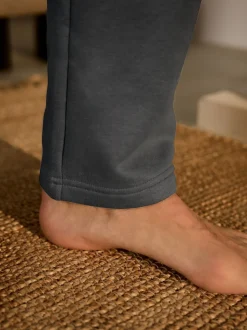 Gris de charbon de bois - Jogging ouvert lourd à dos brosse