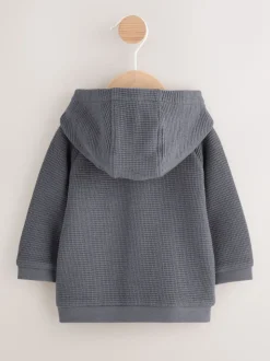 Gris de charbon de bois - Veste BÉBÉ légère en jersey texturé (0mois à2ans)