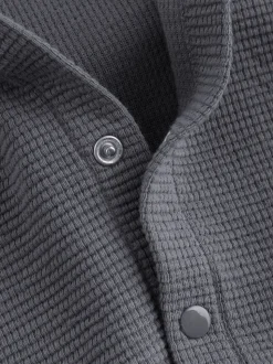 Gris de charbon de bois - Veste BÉBÉ légère en jersey texturé (0mois à2ans)