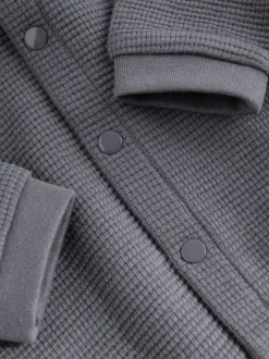 Gris de charbon de bois - Veste BÉBÉ légère en jersey texturé (0mois à2ans)