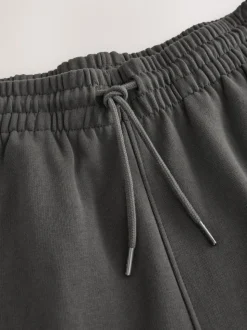 Gris de charbon de bois - Jogging ouvert lourd à dos brosse