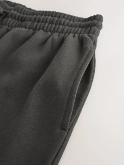 Gris de charbon de bois - Jogging ouvert lourd à dos brosse