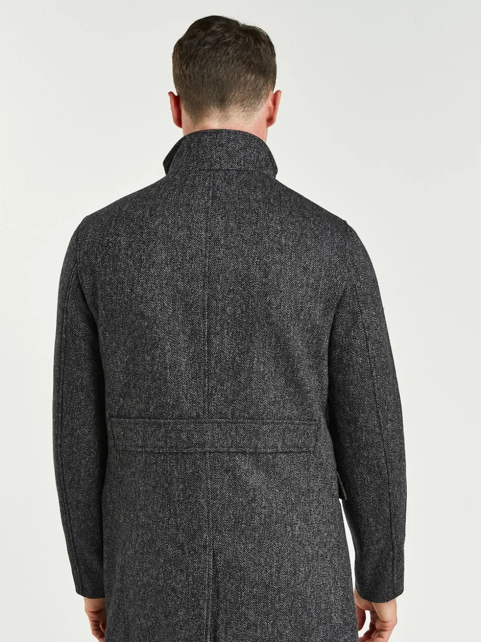 Gris de charbon de bois - Gilet en laine à chevrons Manteau matelassé
