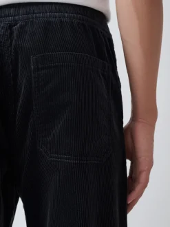 Gris de charbon de bois - Joggings en velours côtelé