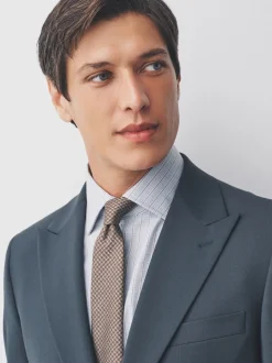 Gris de charbon de bois - Slim Fit (Slim Fit) - Veste de costume Coupe ajustée Motion Flex Mélange en laine