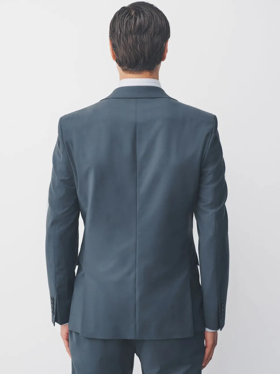 Gris de charbon de bois - Slim Fit (Slim Fit) - Veste de costume Coupe ajustée Motion Flex Mélange en laine