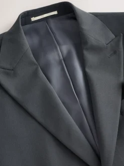 Gris de charbon de bois - Slim Fit (Slim Fit) - Veste de costume Coupe ajustée Motion Flex Mélange en laine