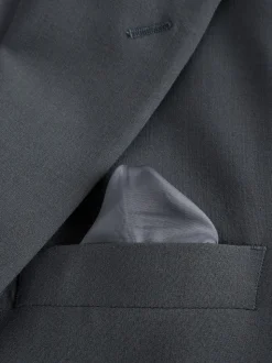 Gris de charbon de bois - Slim Fit (Slim Fit) - Veste de costume Coupe ajustée Motion Flex Mélange en laine