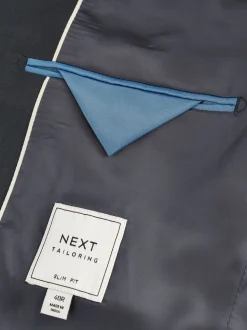 Gris de charbon de bois - Slim Fit (Slim Fit) - Veste de costume Coupe ajustée Motion Flex Mélange en laine