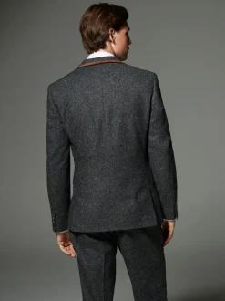 Gris de charbon de bois - Veste de costume Coupe classique en laine Blend