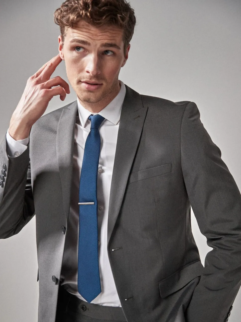 Gris de charbon de bois - Coupe sur mesure - Veste de costume à deux boutons