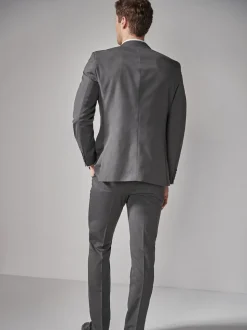 Gris de charbon de bois - Coupe sur mesure - Veste de costume à deux boutons