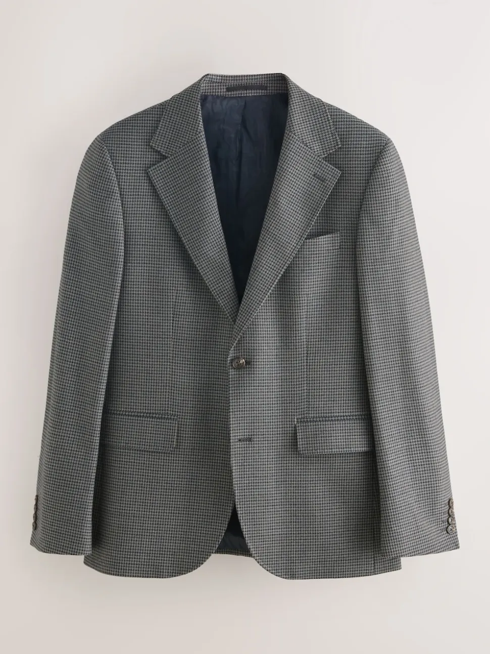 Gris de charbon de bois - Veste de costume Coupe ajustée en laine à dents de chiot Blend