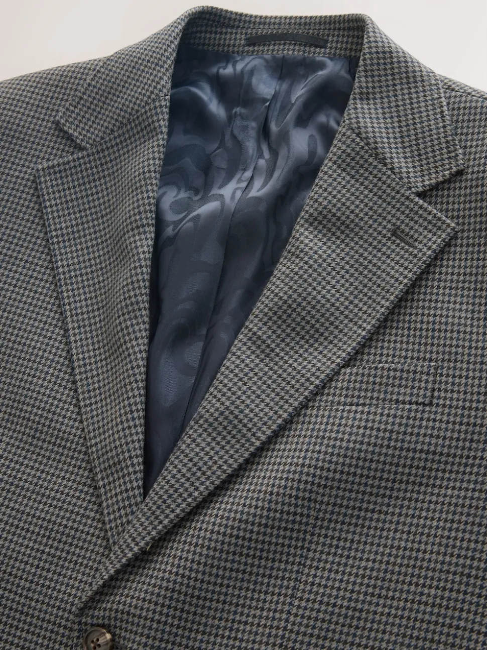 Gris de charbon de bois - Veste de costume Coupe ajustée en laine à dents de chiot Blend