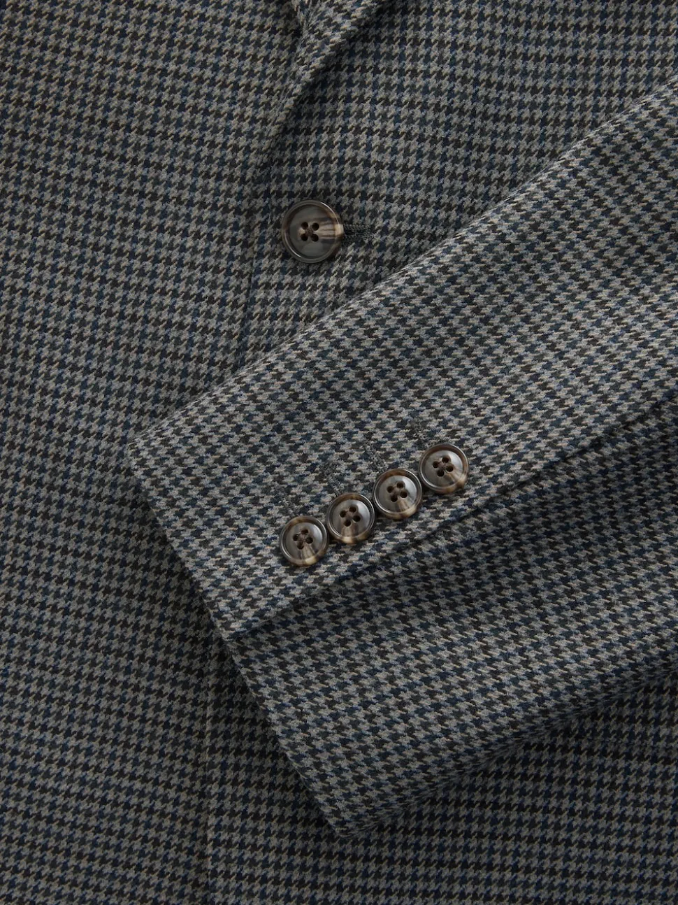 Gris de charbon de bois - Veste de costume Coupe ajustée en laine à dents de chiot Blend