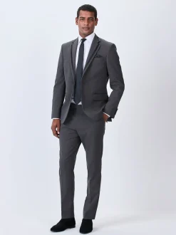 Gris de charbon de bois - Skinny Fit (Skinny Fit) - Pantalon de costume de smoking