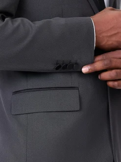 Gris de charbon de bois - Skinny Fit (Skinny Fit) - Veste de smoking à revers inset