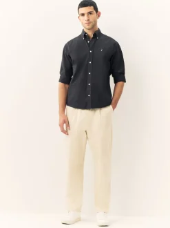 Gris de charbon de bois - Ajustement régulier - Chemise Oxford à manches longues