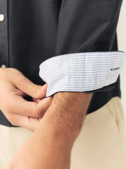 Gris de charbon de bois - Ajustement régulier - Chemise Oxford à manches longues