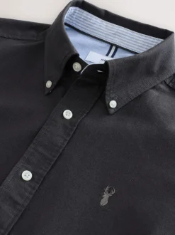 Gris de charbon de bois - Ajustement régulier - Chemise Oxford à manches longues