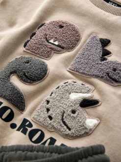 Gris et anthracite à pointes de dinosaures - Ensemble Sweat-shirt et Survêtement (3mois à7ans)