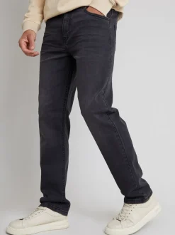 Gris foncé - Jean droit Threadbare stretch
