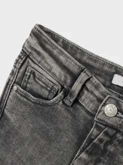 Gris foncé - Jean évasé Name It fille à taille réglable