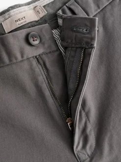 Gris foncé - Slim Fit (Slim Fit) - Pantalon chino stretch