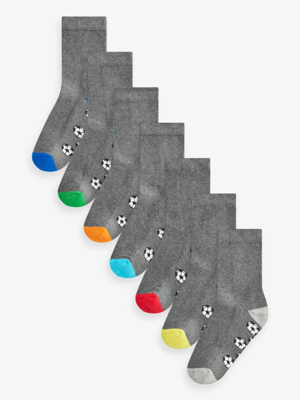 Gris Football - Paquet de chaussettes rembourrées en coton riche 7