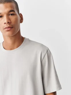 Gris glace - Ajustement régulier - T-shirt épais