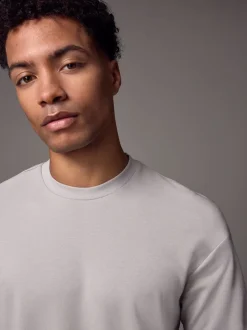 Gris glace - Coupe ample - T-shirt épais