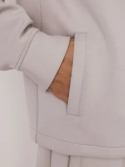 Gris glace - N. Premium Veste-chemise zippée en néoprène doux au toucher