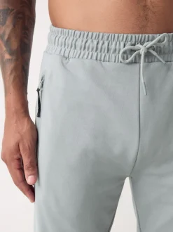 Gris glace - Pantalon de jogging en interlock doux au toucher à poignets