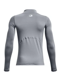 Gris nuage - T-shirt Under Armour Heat Geat à manches longues à col fictif
