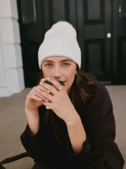 Gris pâle - Bonnet à pompon N. Premium 100% cachemire