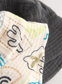 Gris Stampy imprimé tissé - Paquet de bonnets pour bébé 2 (0mois-2ans)