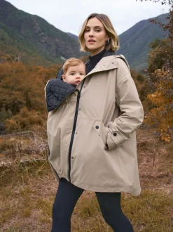 Gris taupe - Imperméable de Grossesse et de portage Seraphine 3-en-1