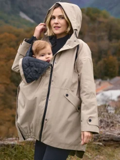Gris taupe - Imperméable de Grossesse et de portage Seraphine 3-en-1