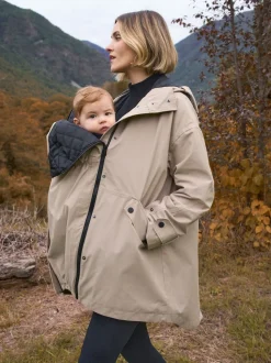 Gris taupe - Imperméable de Grossesse et de portage Seraphine 3-en-1